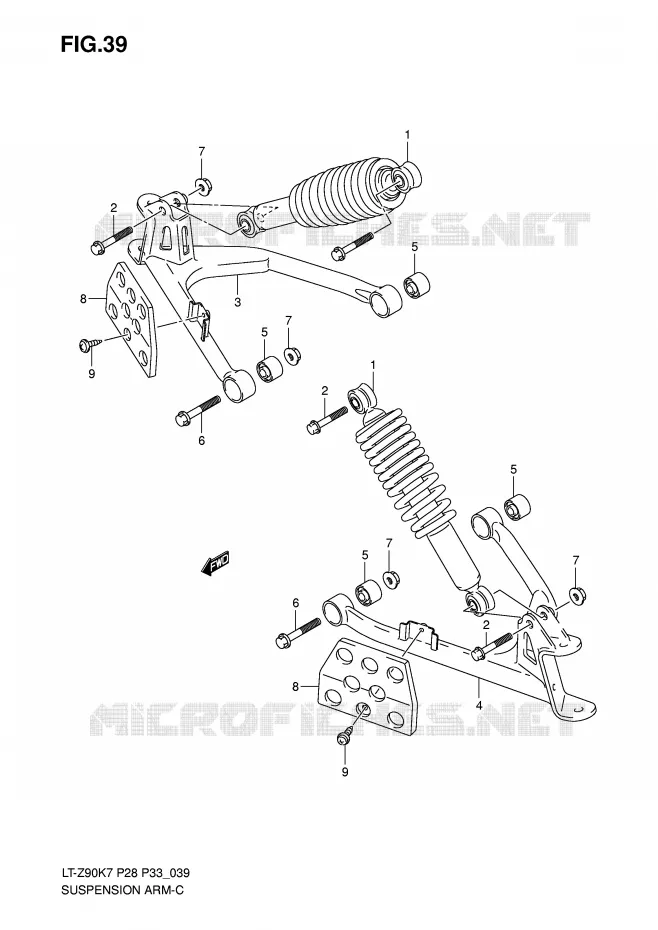 SUSPENSION ARM Suzuki QUAD 90 QUADSPORT 2007  LT-Z90K7(P28/P33)