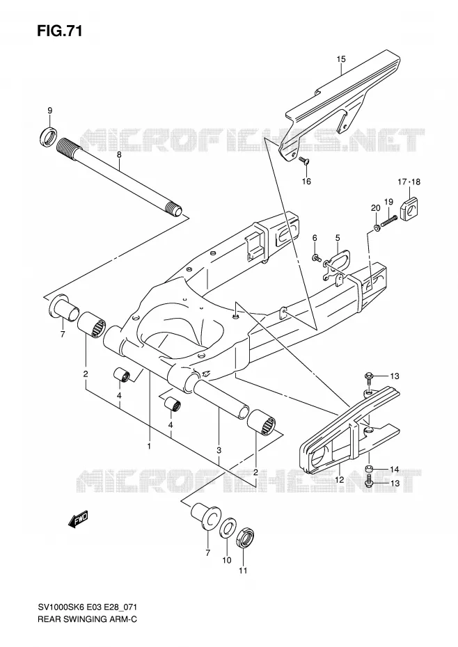 SWINGARM Suzuki MOTO 1000 SV 2006  SV1000K6(E3/E28)