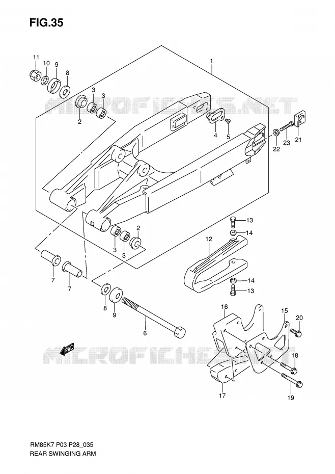SWINGARM Suzuki MOTO 85 RM 2008  RM85LK8(P3/P28)