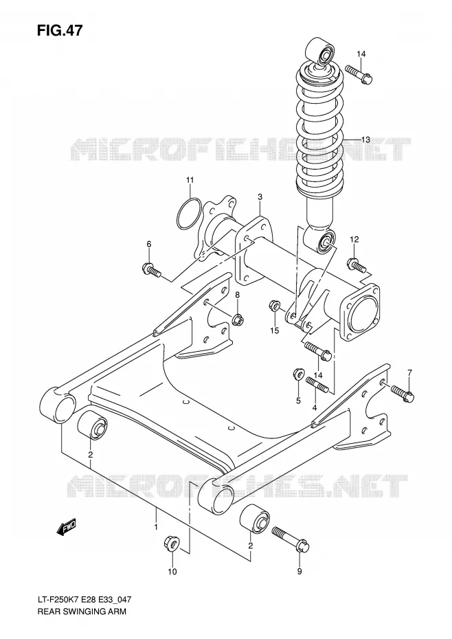 SWINGARM Suzuki QUAD 250 OZARK 2009  LT-F250K9(E28/E33)