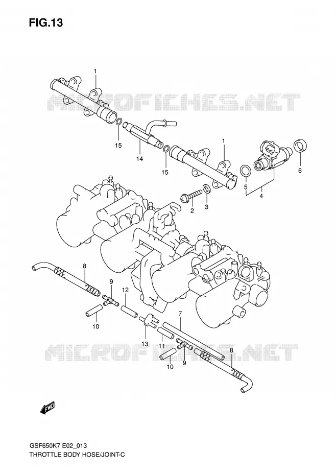 THROTTLE BODY HOSE/JOINT Suzuki MOTO 650 BANDIT 2008  GSF650UK8(E2)