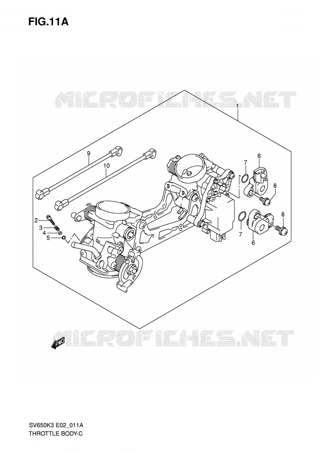 THROTTLE BODY (MODEL K7) Suzuki MOTO 650 SV-S 2007  SV650SAK7