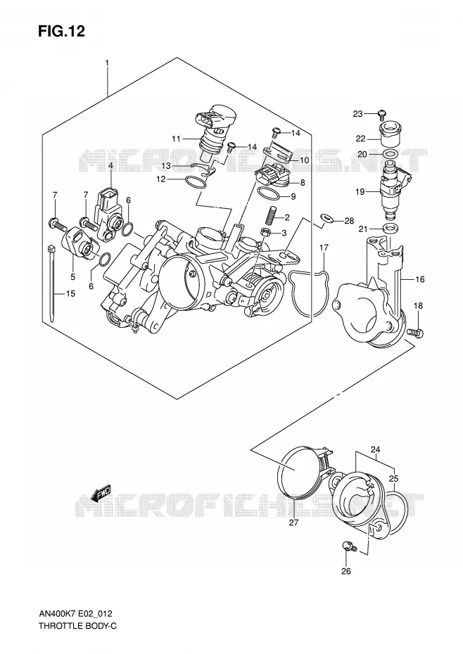 THROTTLE BODY Suzuki SCOOTER 400 BURGMAN 2010  AN400ZAL0(E2)