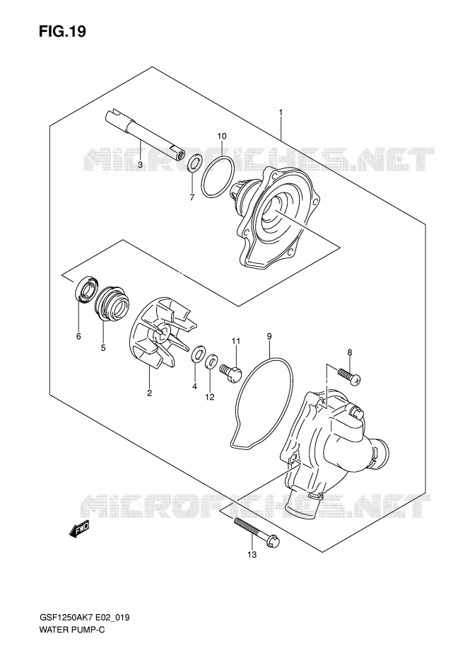 WATER PUMP Suzuki MOTO 1250 BANDIT-S 2007  GSF1250SK7(E2)