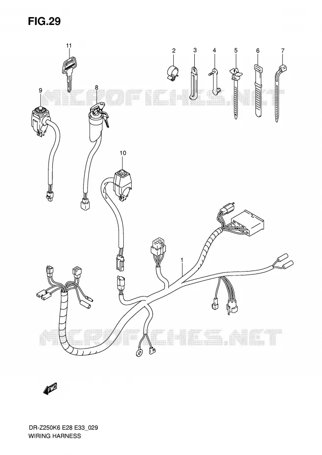 WIRING HARNESS Suzuki MOTO 250 DR-Z 2007  DR-Z250K7(E28/E33)