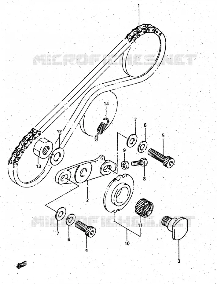 BALANCER CHAIN Suzuki MOTO 500 DR 1987  DR500RH(G/H/J)