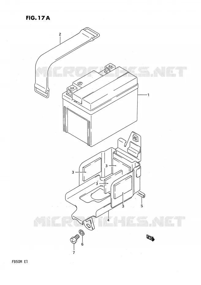 BATTERY (MODEL M) Suzuki SCOOTER 50 FB 1989  FB50K(E1)