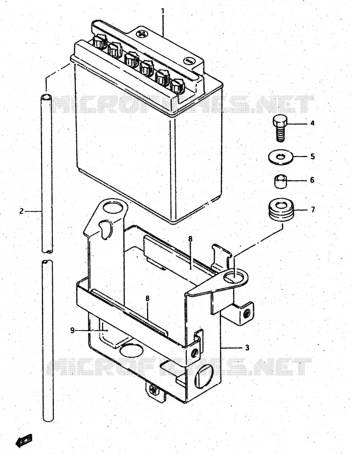 BATTERY Suzuki MOTO 500 DR 1987  DR500SH(G/H/J)