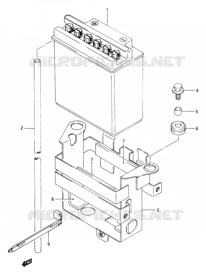 BATTERY Suzuki MOTO 650 DR 1991  DR650RSM(E2)