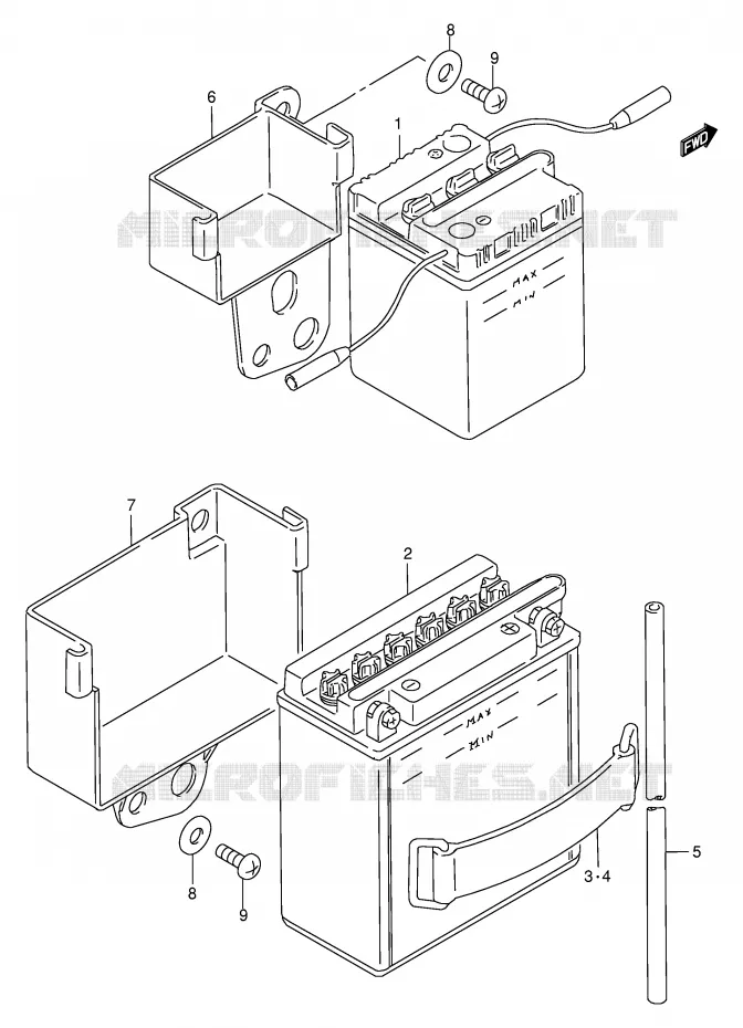 BATTERY Suzuki SCOOTER 100 FB 1999  FB100X(E71)
