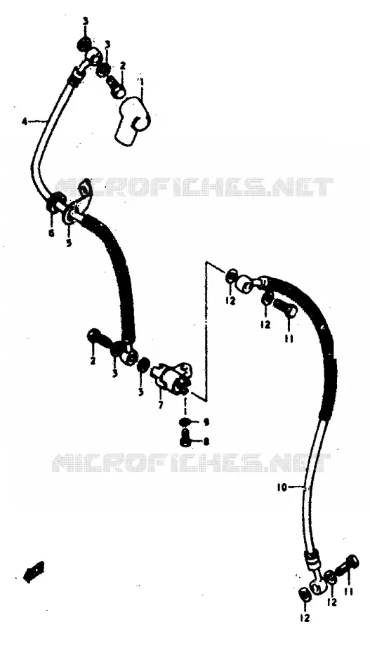 BRAKE HOSE Suzuki MOTO 400 GS 1978  GS400EC(C/N)