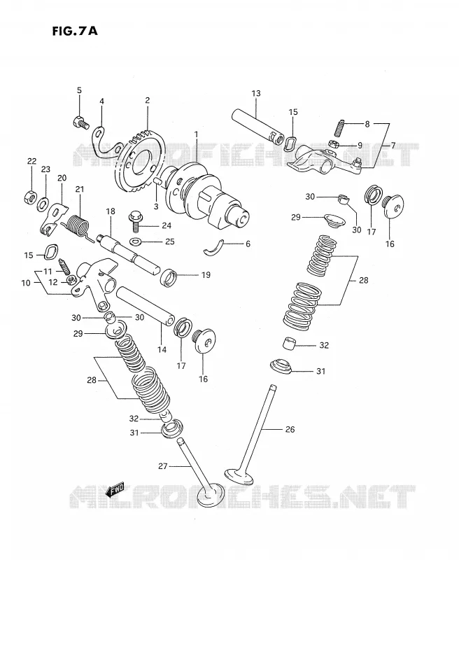 CAM SHAFT - VALVE (MODEL R) Suzuki MOTO 350 DR 1992  DR350SN/SHN(E2)