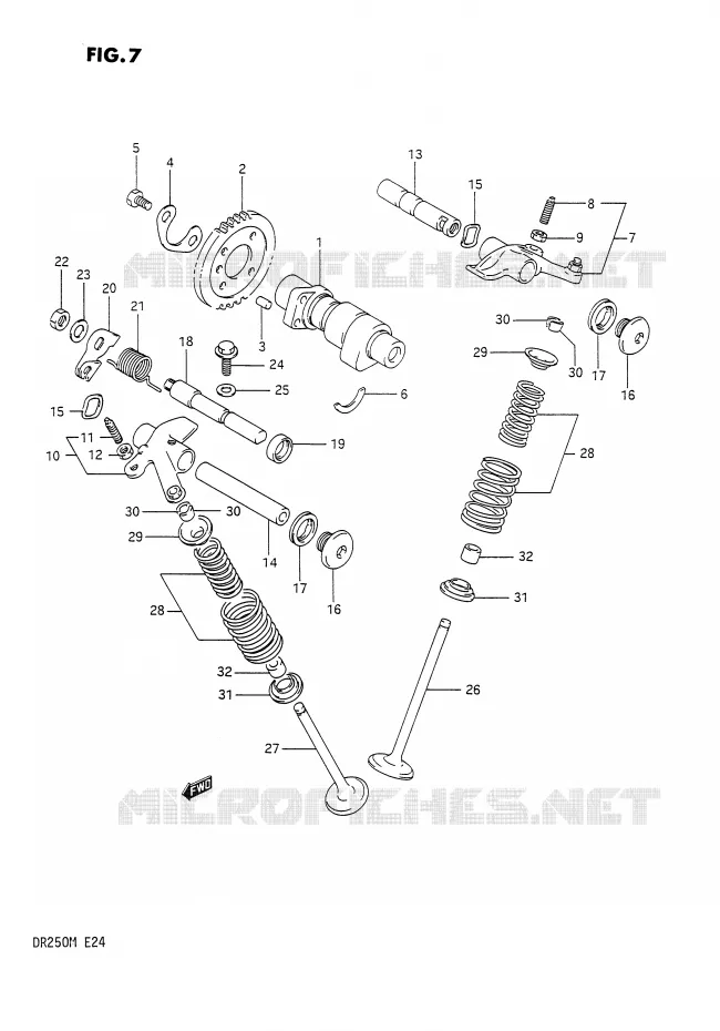 CAM SHAFT - VALVE Suzuki MOTO 250 DR 1991  DR250M(E24)