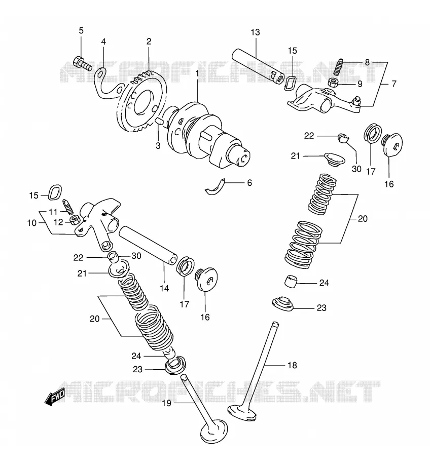 CAM SHAFT - VALVE Suzuki MOTO 350 DR 1994  DR350SER(E2)