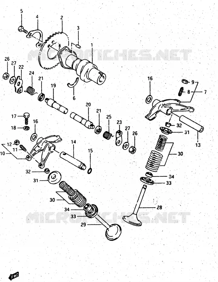CAM SHAFT - VALVE Suzuki MOTO 500 DR 1987  DR500SH(G/H/J)