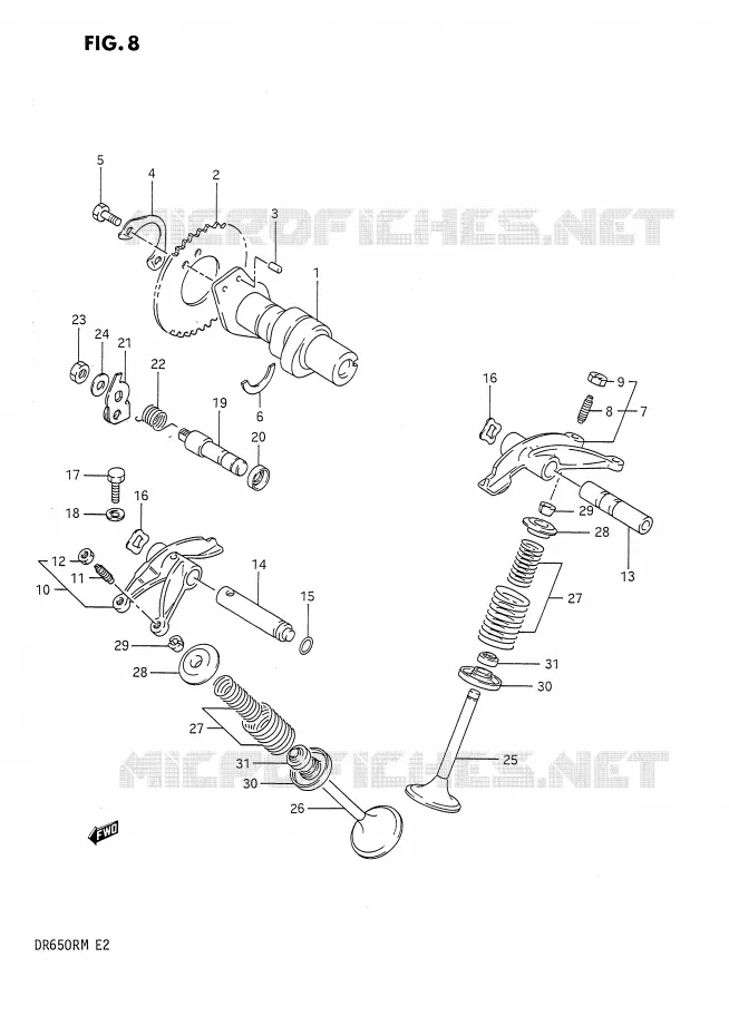 CAM SHAFT - VALVE Suzuki MOTO 650 DR 1990  DR650RUL(E2)