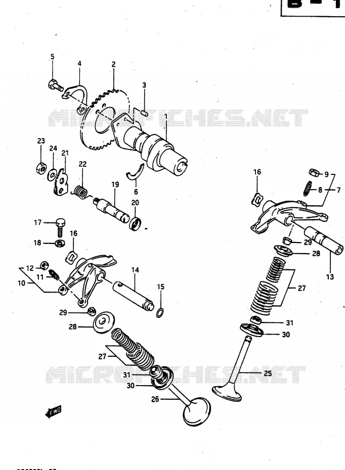 CAM SHAFT - VALVE Suzuki MOTO 650 DR 1990  DR650RUL(L)