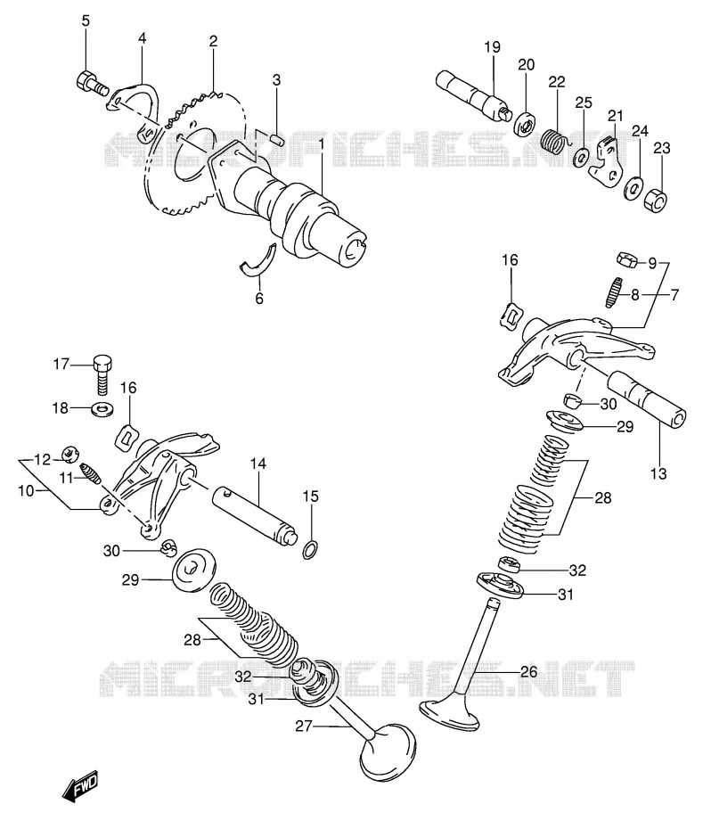 CAM SHAFT - VALVE Suzuki MOTO 650 DR 1991  DR650RSEM(E4)