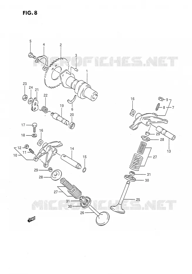 CAM SHAFT - VALVE Suzuki MOTO 650 DR 1993  DR650RP(E4)