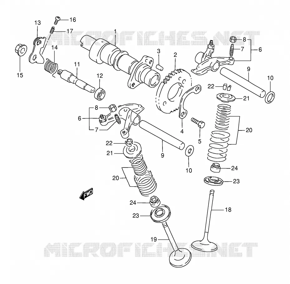 CAM SHAFT - VALVE Suzuki MOTO 800 DR 1997  DR800SUV