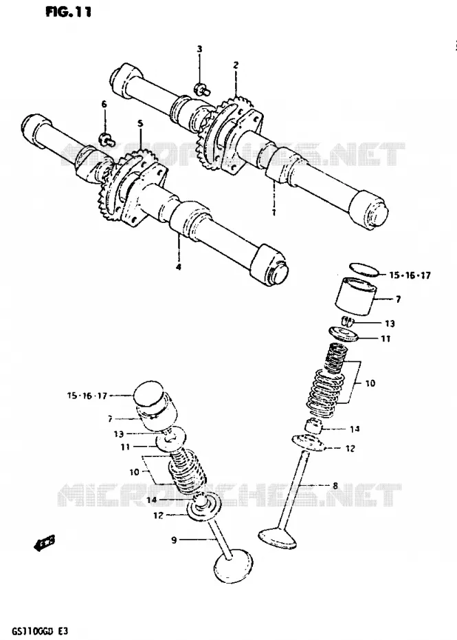 CAM SHAFT VALVE Suzuki MOTO 1100 GS-G 1983  GS1100GD(Z/D)
