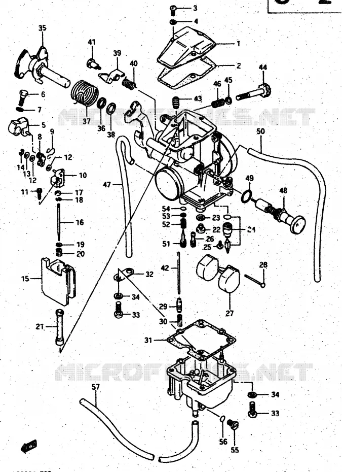 CARBURETOR (MODEL G/H) Suzuki MOTO 500 DR 1986  DR500RG(G/H/J)