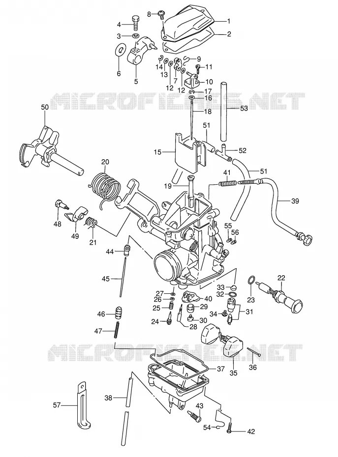 CARBURETOR (MODEL L/M/N/P) Suzuki MOTO 350 DR 1992  DR350N(E3)