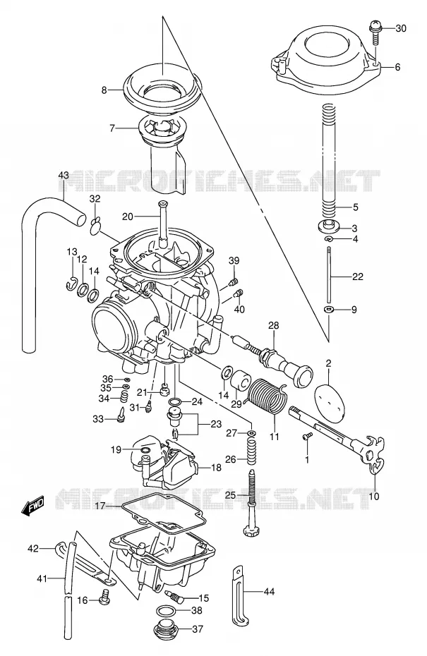 CARBURETOR (MODEL L/M,MODEL N/P/R E24) Suzuki MOTO 250 DR 1993  DR250SP(E24)