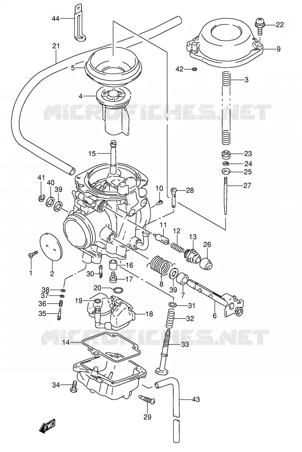 CARBURETOR (MODEL M) Suzuki MOTO 650 DR 1991  DR650RSEM(E4)