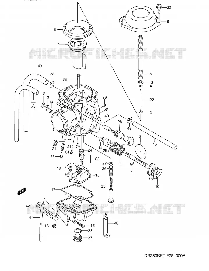 CARBURETOR (MODEL N/P) Suzuki MOTO 350 DR 1995  DR350SES(E28)
