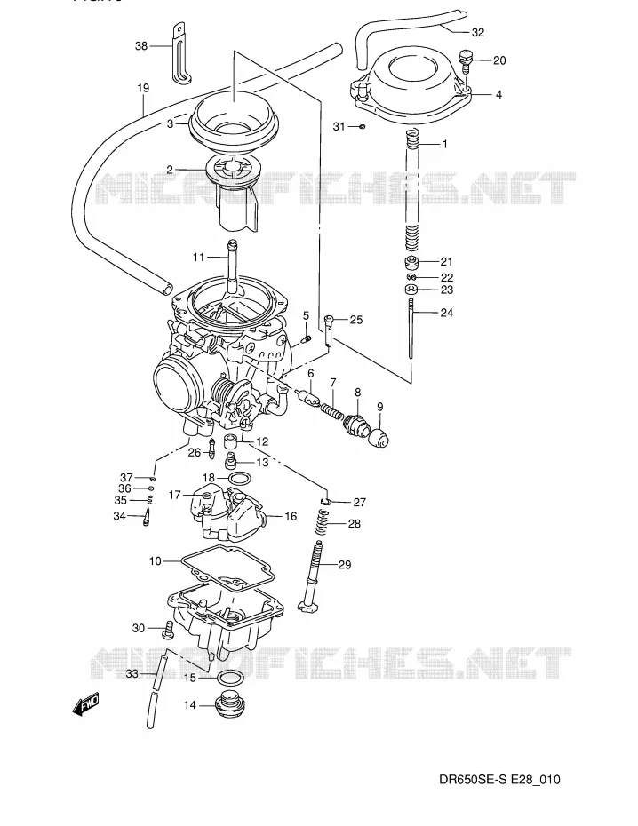 CARBURETOR (MODEL N/P) Suzuki MOTO 650 DR 1995  DR650SES(E28)