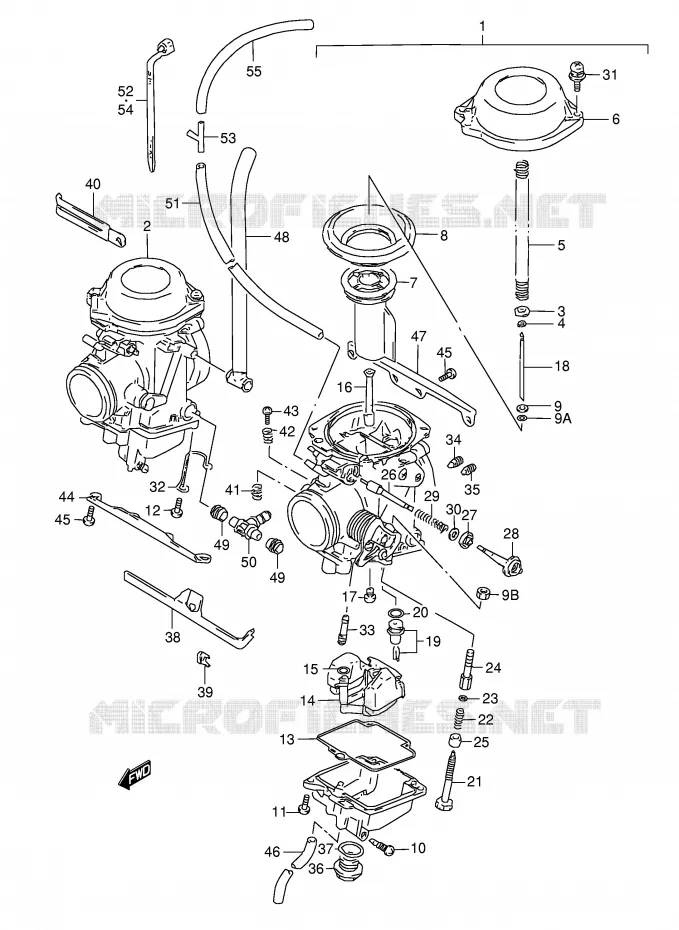 CARBURETOR (MODEL P/R/S/T) Suzuki MOTO 800 DR 1994  DR800SR(E4)