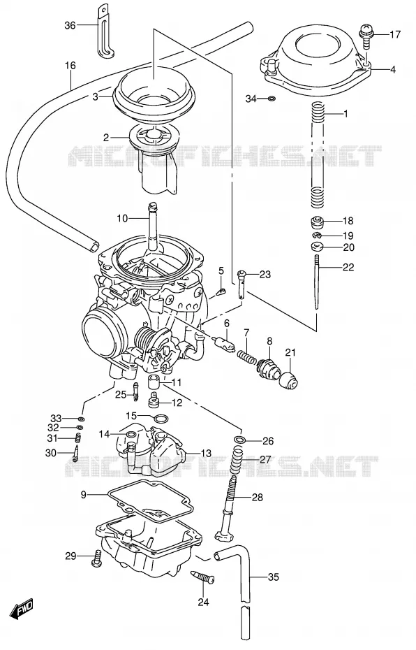CARBURETOR (MODEL T) Suzuki MOTO 650 DR 1991  DR650RSEUM(E4)
