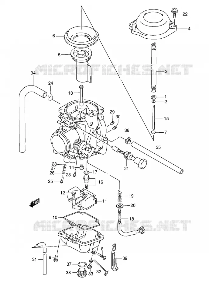 CARBURETOR (MODEL T/V/W/X) Suzuki MOTO 350 DR 1994  DR350SER(E2)