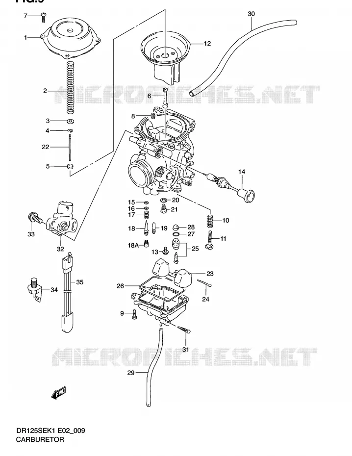 CARBURETOR Suzuki MOTO 125 DR 2002  DR125SEK2(E2)