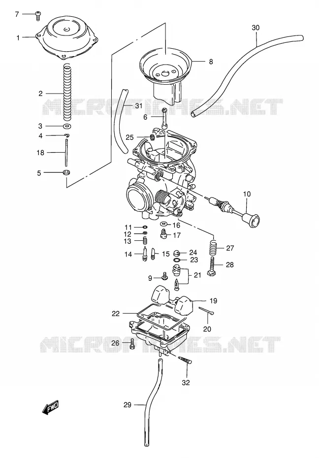 CARBURETOR Suzuki MOTO 200 DR 1998  DR200SEW(E24)