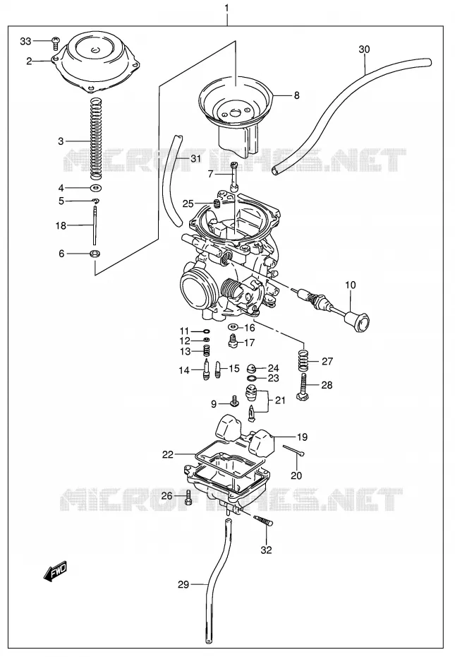 CARBURETOR Suzuki MOTO 200 DR 2002  DR200SEK2(E24)
