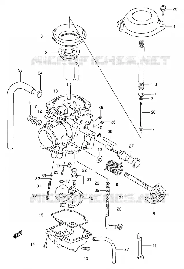 CARBURETOR Suzuki MOTO 250 DR 1995  DR250SES(E24)