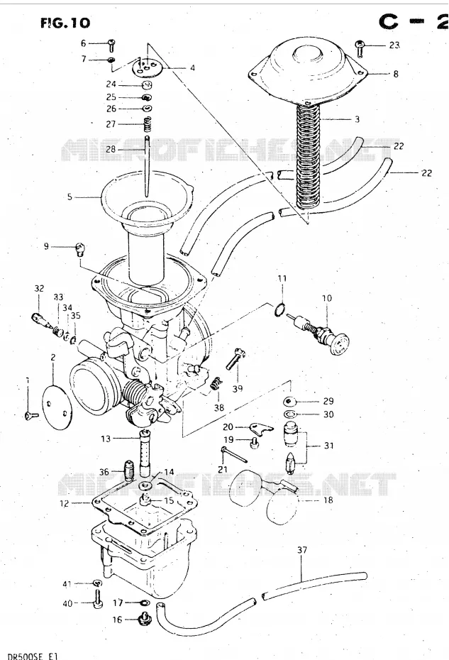 CARBURETOR Suzuki MOTO 500 DR 1983  DR500SD(E1)