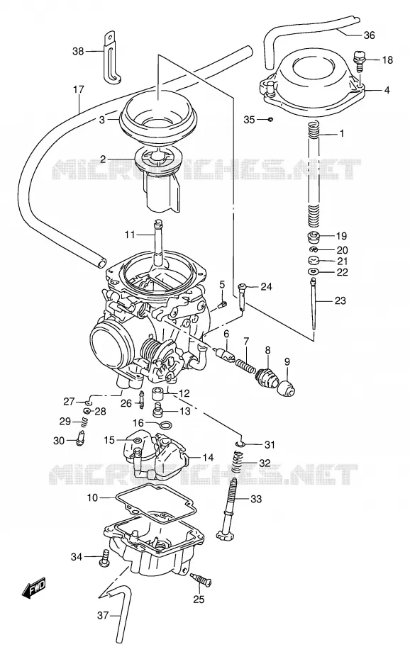 CARBURETOR Suzuki MOTO 650 DR 1995  DR650RES(E2)
