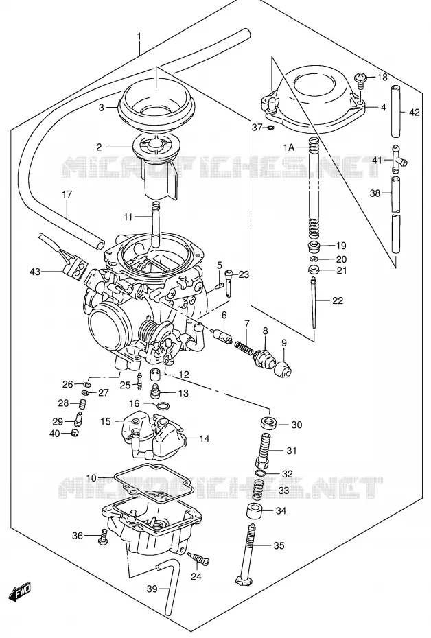 CARBURETOR Suzuki MOTO 650 DR 2003  DR650SEK3(E4)