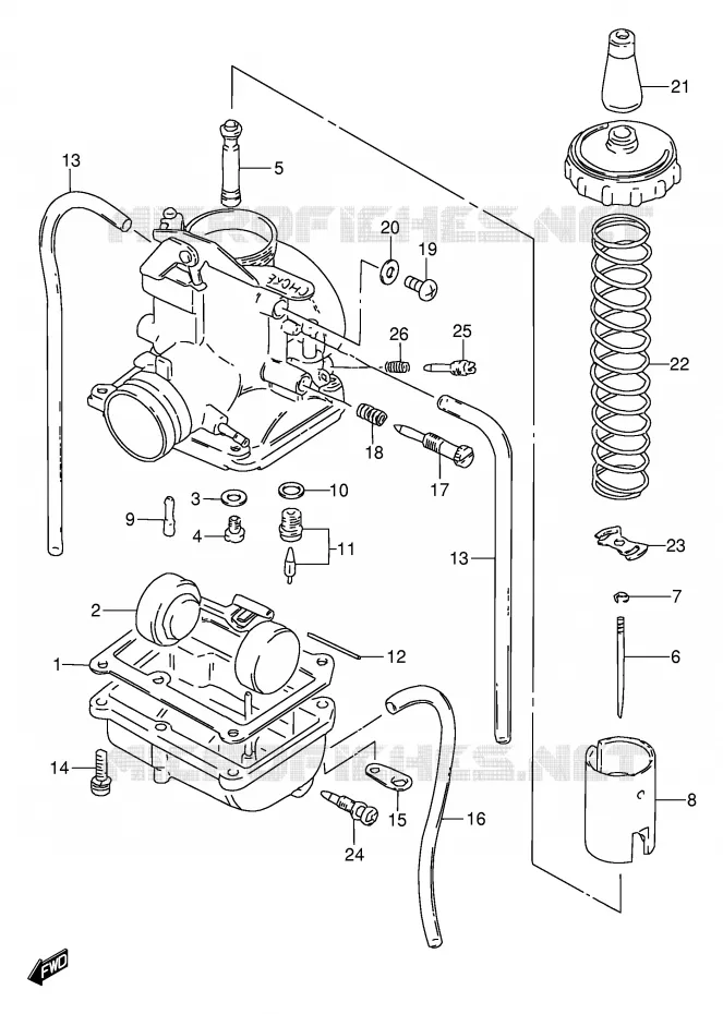 CARBURETOR Suzuki MOTO 80 DS 1996  DS80T(E24)