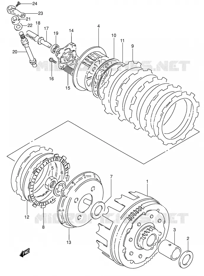 CLUTCH (MODEL M/N/P) Suzuki MOTO 650 DR 1996  DR650RSET(E4)