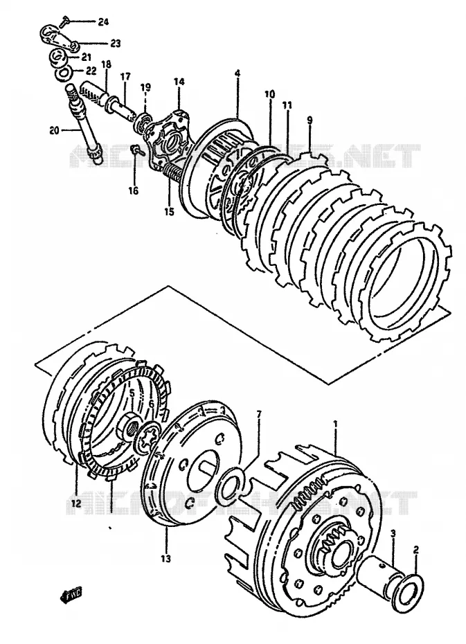 CLUTCH (MODEL N/P) Suzuki MOTO 650 DR 1992  DR650RN(N/P/R)