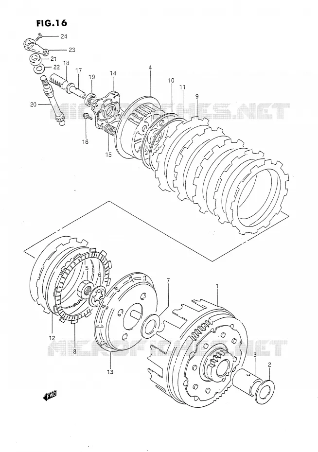 CLUTCH (MODEL N/P) Suzuki MOTO 650 DR 1994  DR650R(E4)