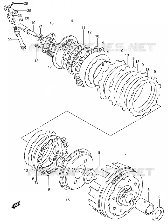 CLUTCH (MODEL R/S/T) Suzuki MOTO 650 DR 1993  DR650RSEP(E4)