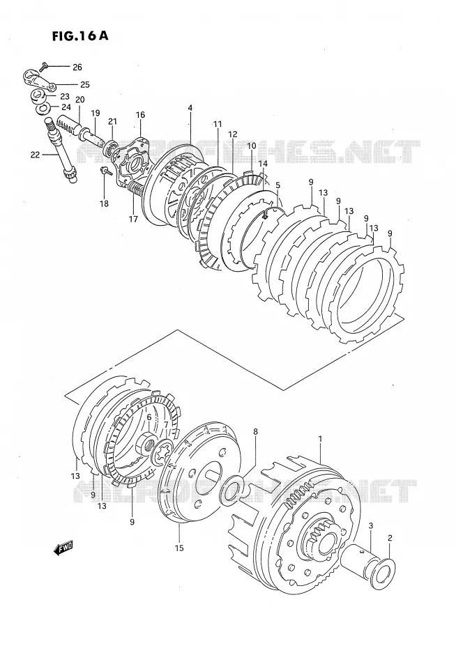 CLUTCH (MODEL R) Suzuki MOTO 650 DR 1994  DR650RR(E4)