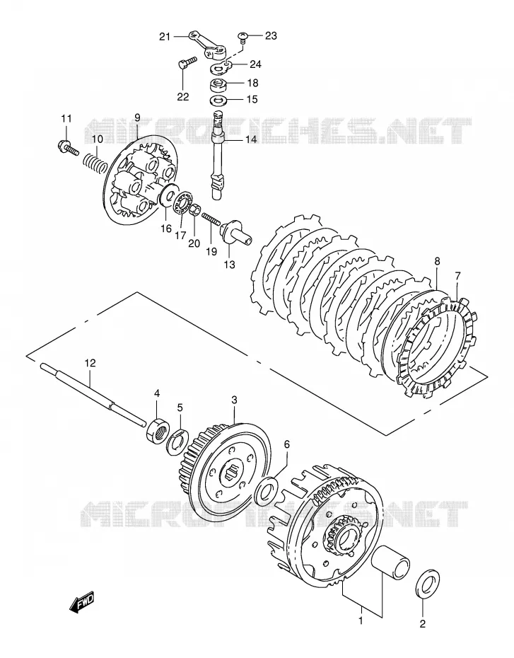 CLUTCH Suzuki MOTO 125 DR 1997  DR125SEV(E4)