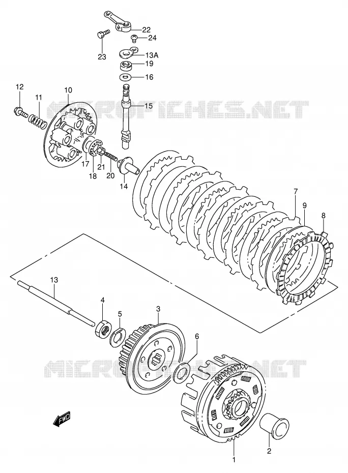 CLUTCH Suzuki MOTO 200 DR 2003  DR200SEK3(E3/E28)