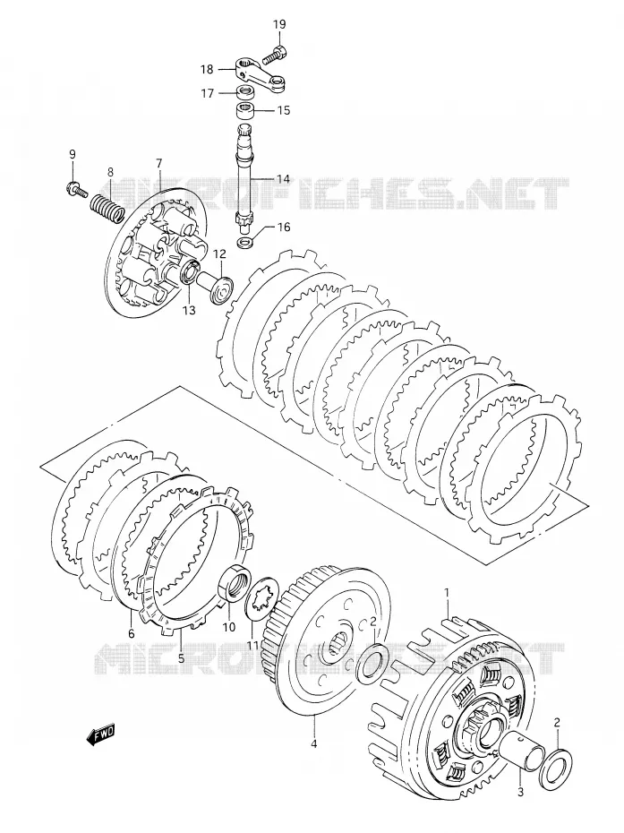 CLUTCH Suzuki MOTO 350 DR 1990  DR350L(E28)